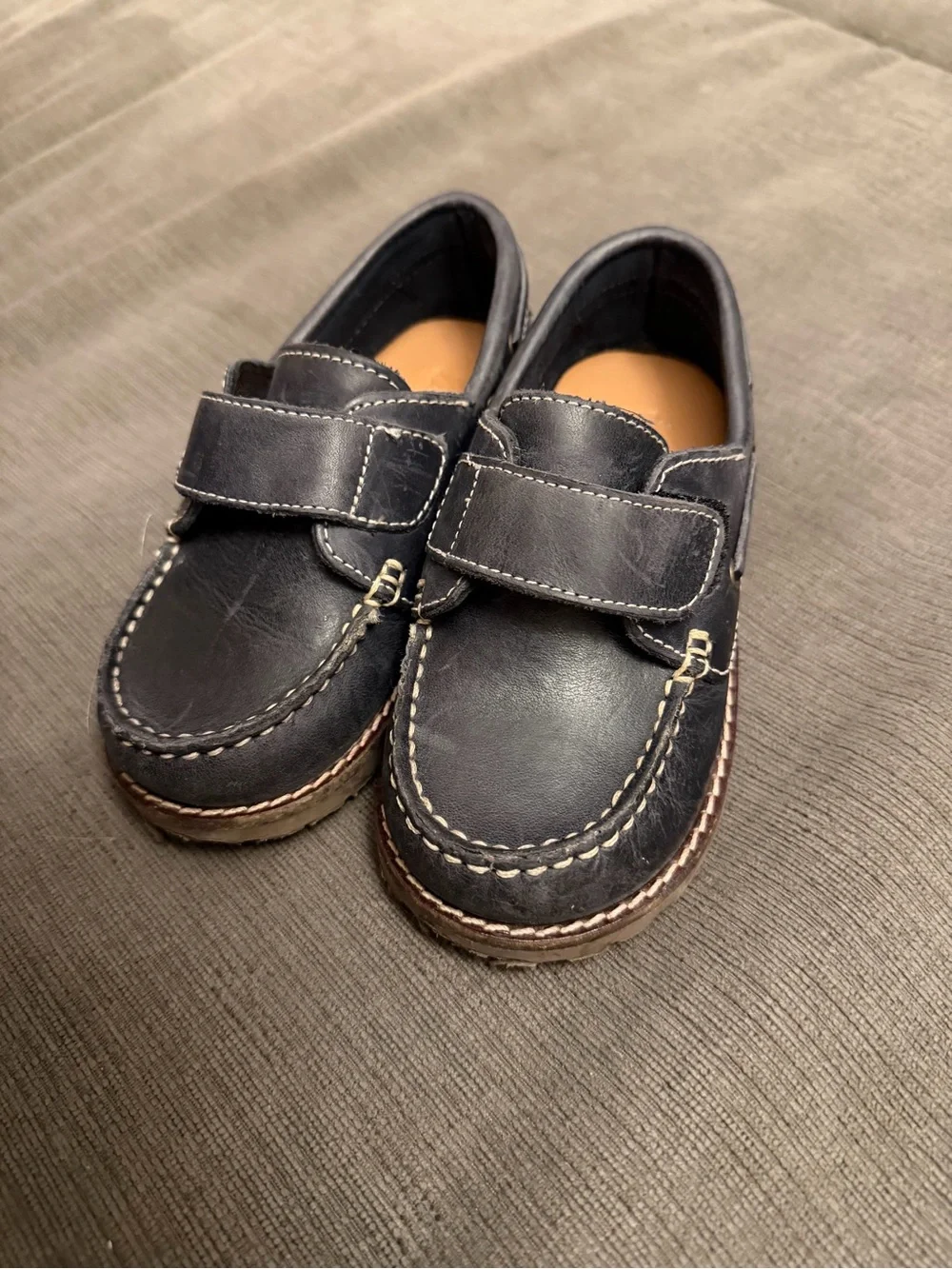 Zara Kids Black Leather Moccasin Loafers size 25 us 8 and H&M size 8.5 for boys